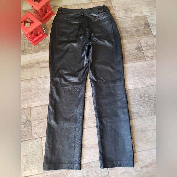 Tommy Hilfiger Women's Black Vintage Leather Pants. Size 8. Real Leather. Vintag - Picture 2 of 11